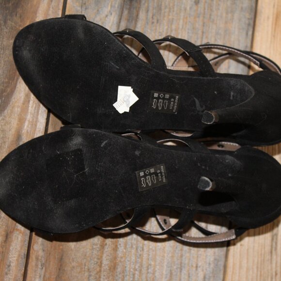 Black Strappy Platform Stiletto Sandal Pumps V@lentino inspired style heel - Picture 5 of 11